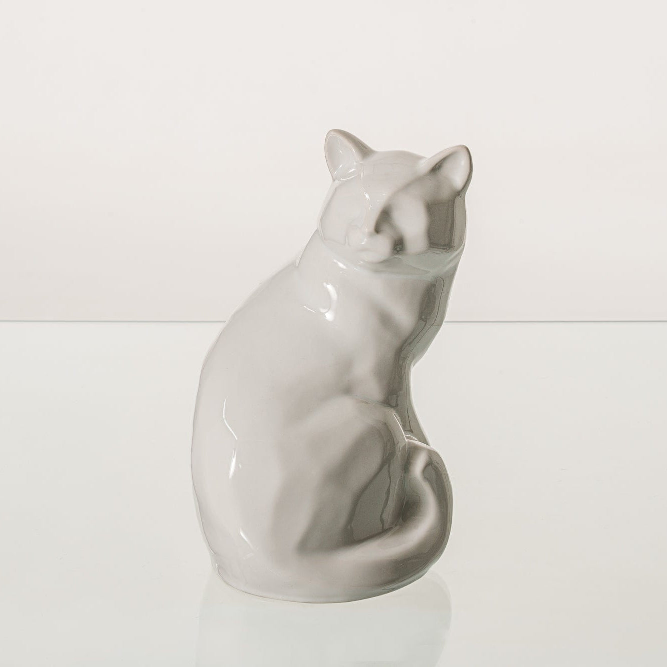 Felix Cat Urn for Ashes in White