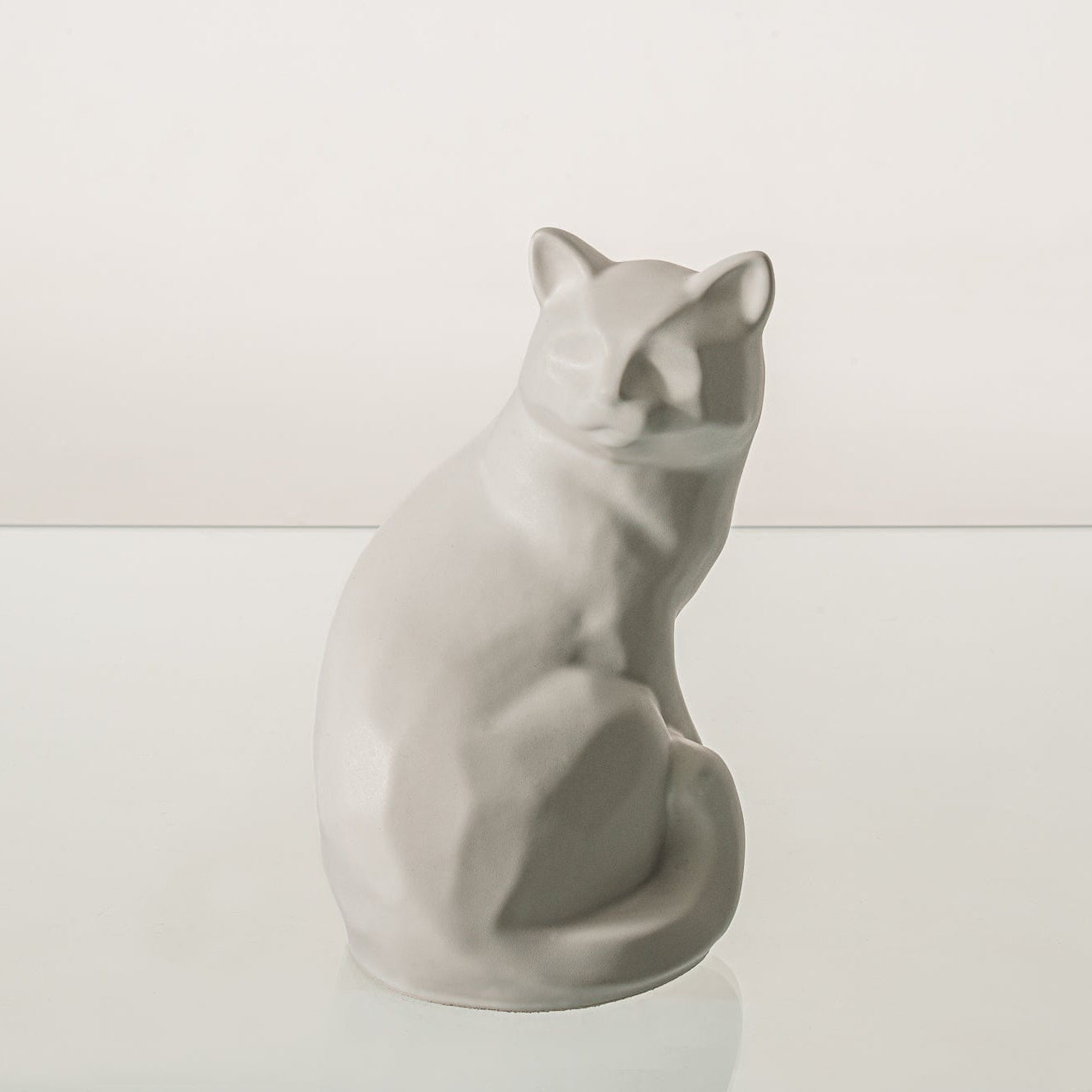 Felix Cat Urn for Ashes in Matte White