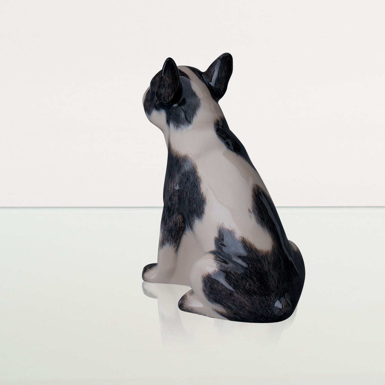 French Bulldog Pet Urn for Ashes in Black and White