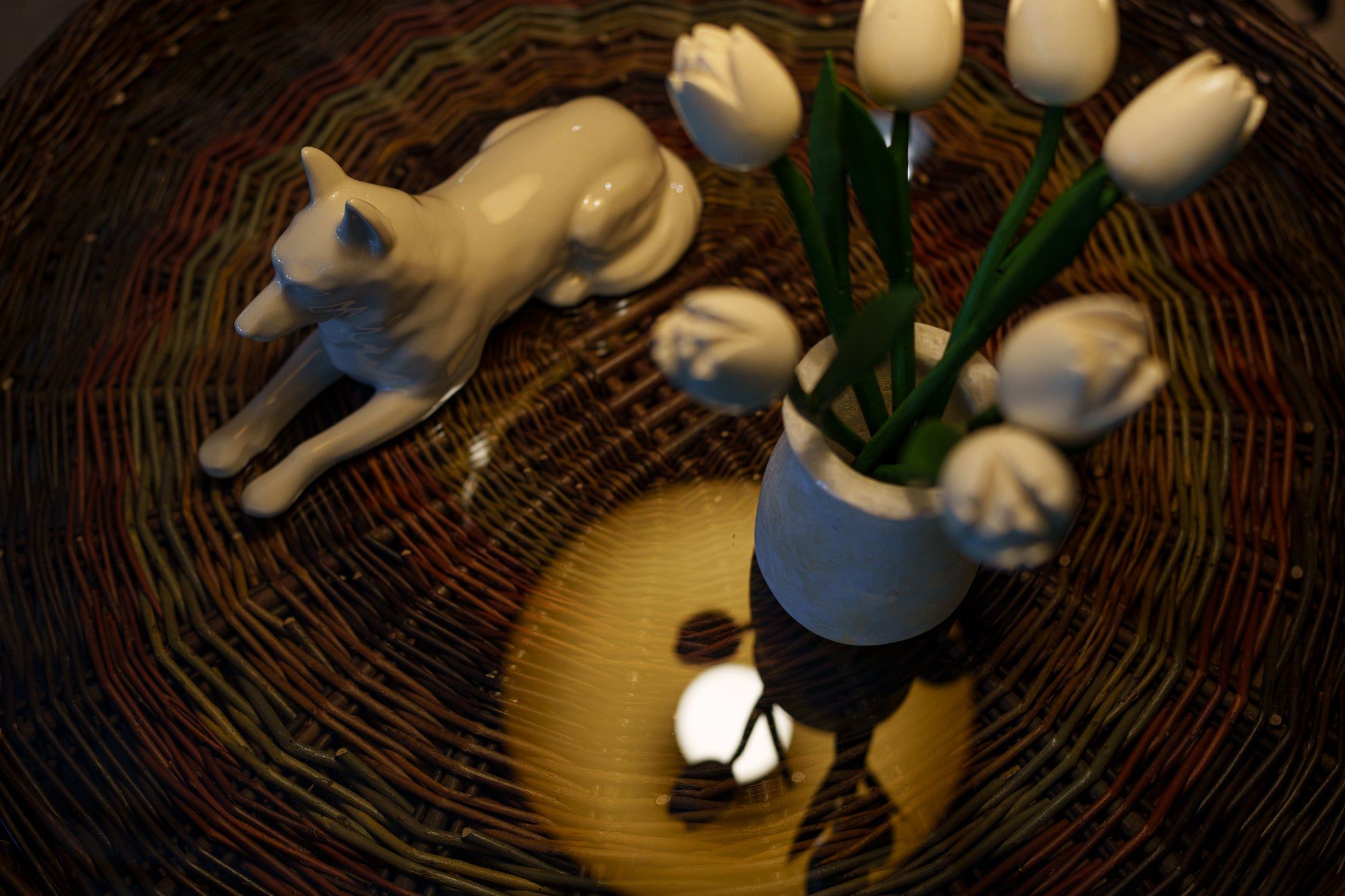 German Shepherd Pet Urn for Ashes in Cream