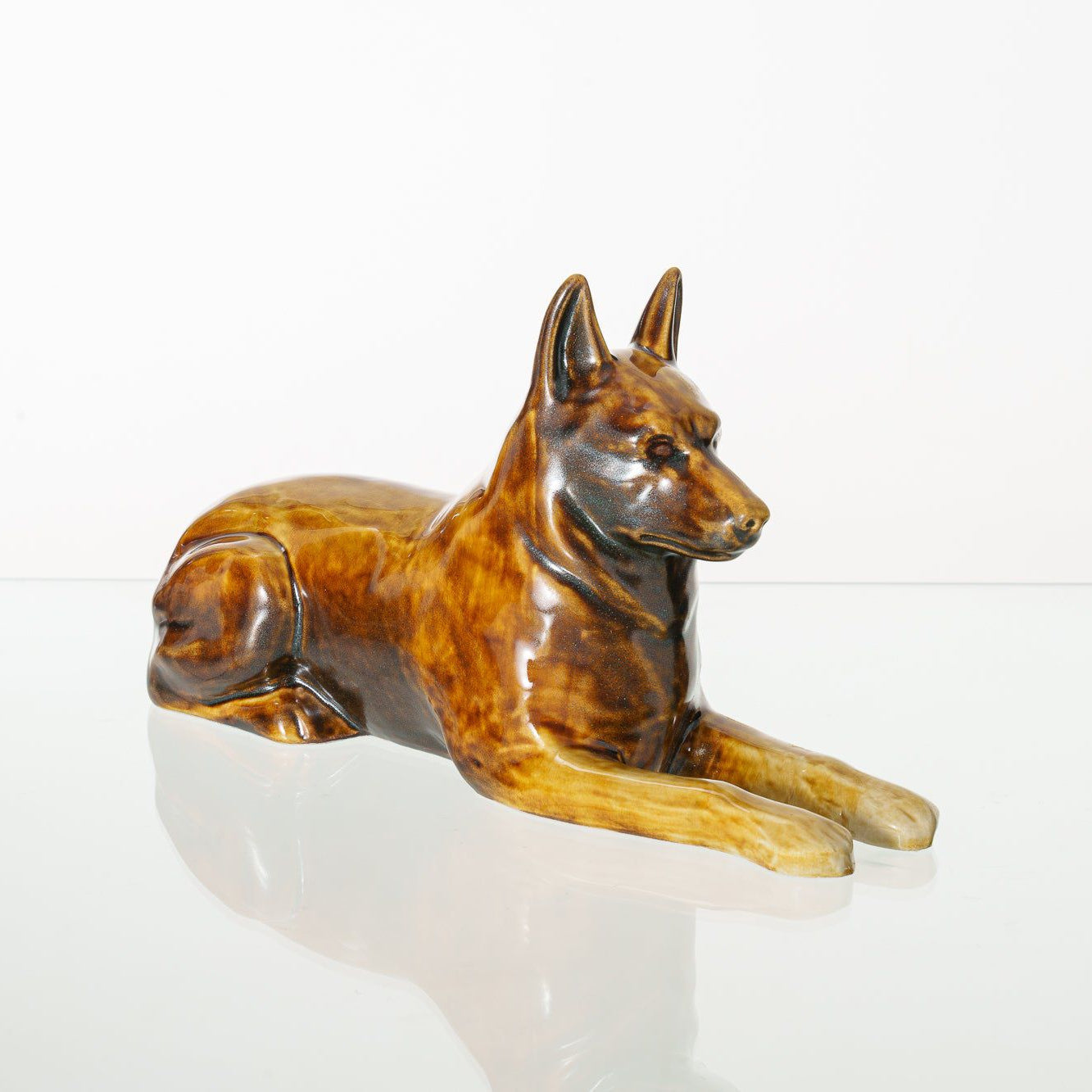 German Shepherd Pet Urn for Ashes in Brown