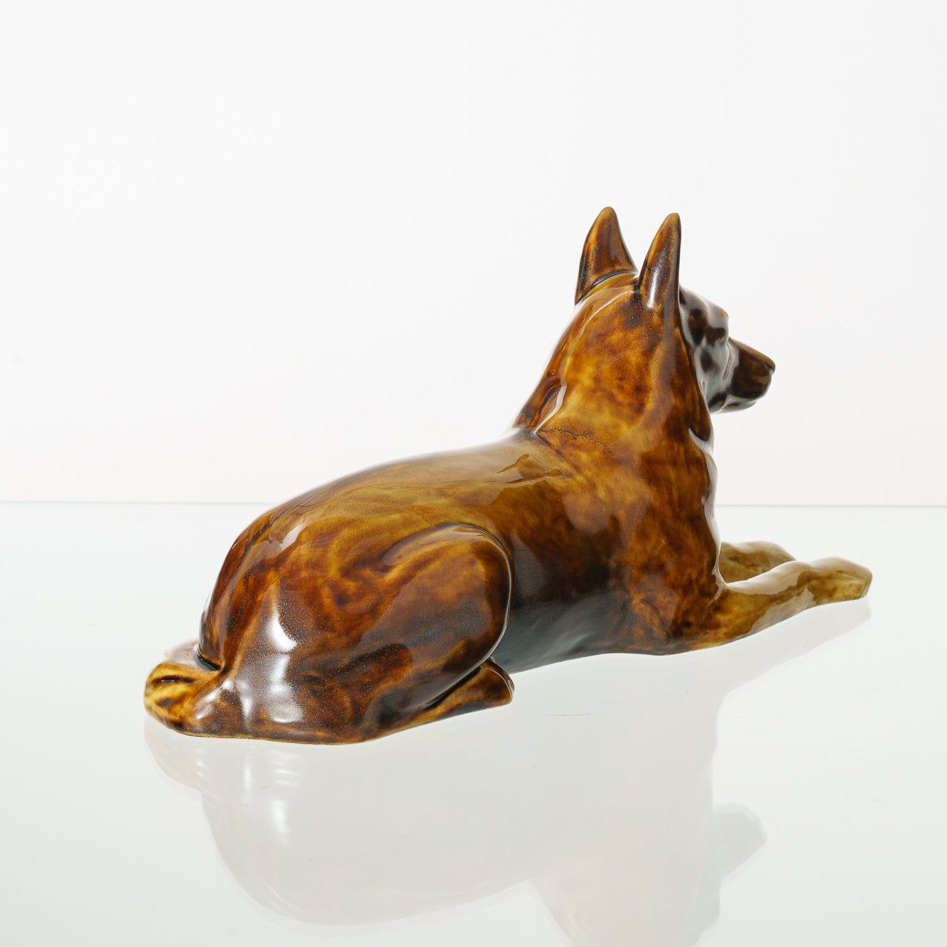 German Shepherd Pet Urn for Ashes in Brown