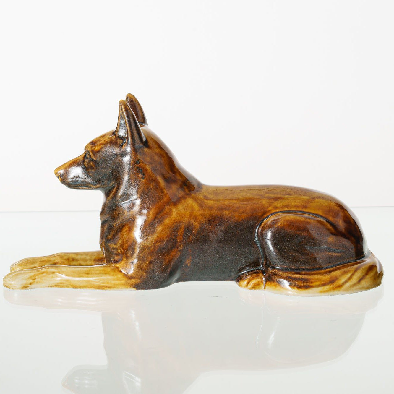 German Shepherd Pet Urn for Ashes in Brown