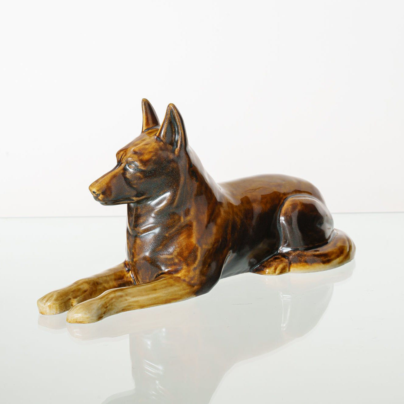 German Shepherd Pet Urn for Ashes in Brown