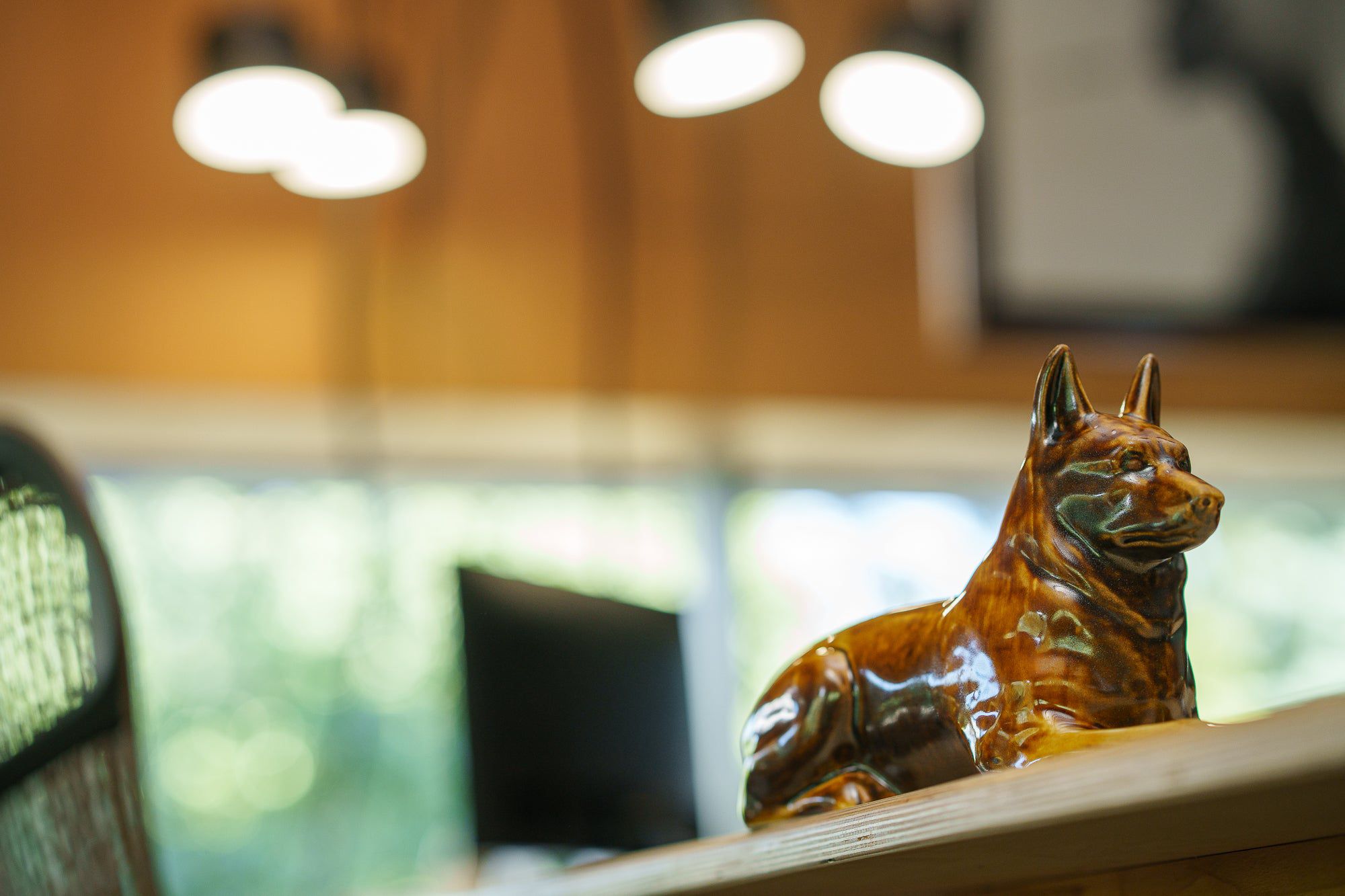 German Shepherd Pet Urn for Ashes in Brown