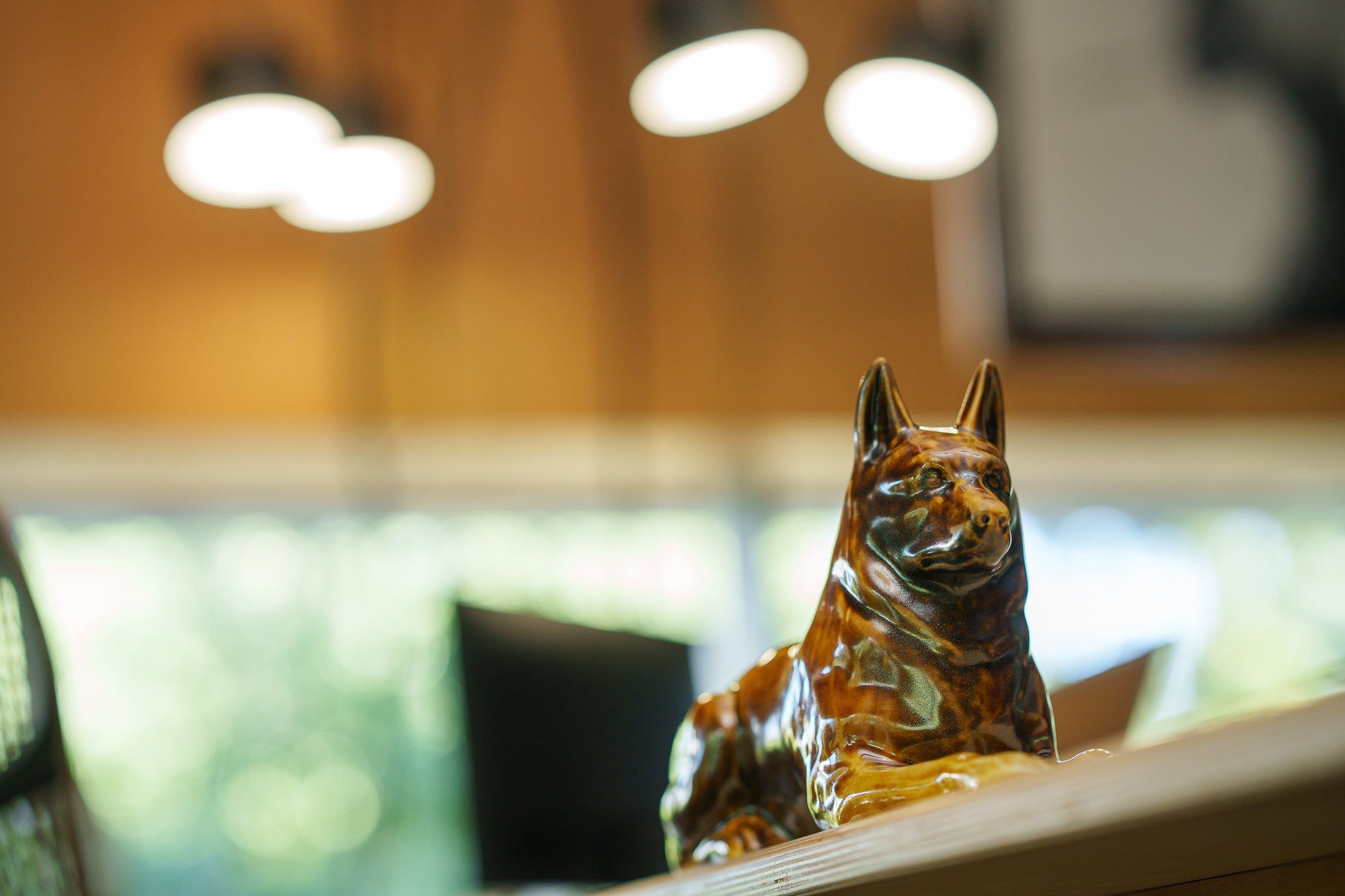 German Shepherd Pet Urn for Ashes in Brown