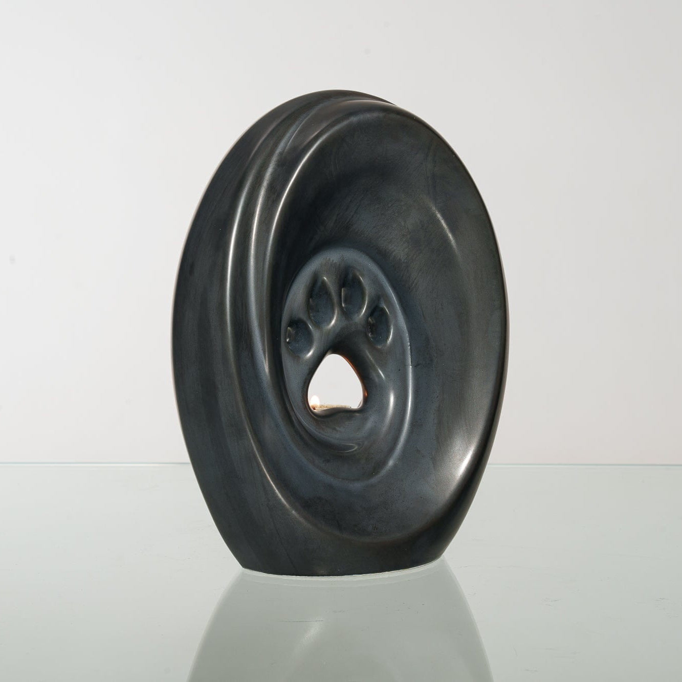 Paw Pet Urn for Ashes in Matte Black