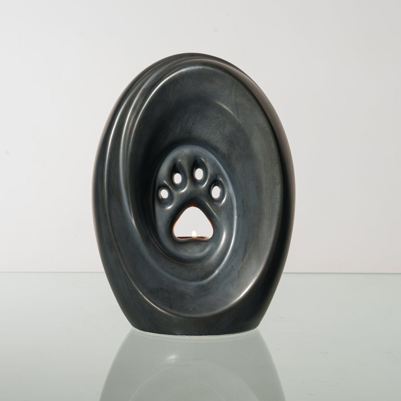 Paw Pet Urn for Ashes in Matte Black