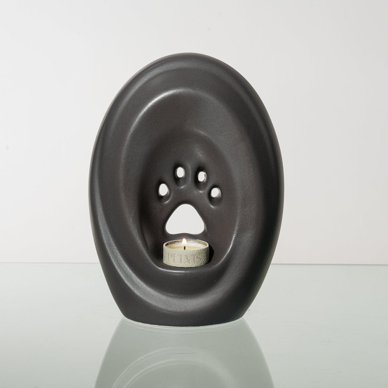 Paw Pet Urn for Ashes in Matte Grey