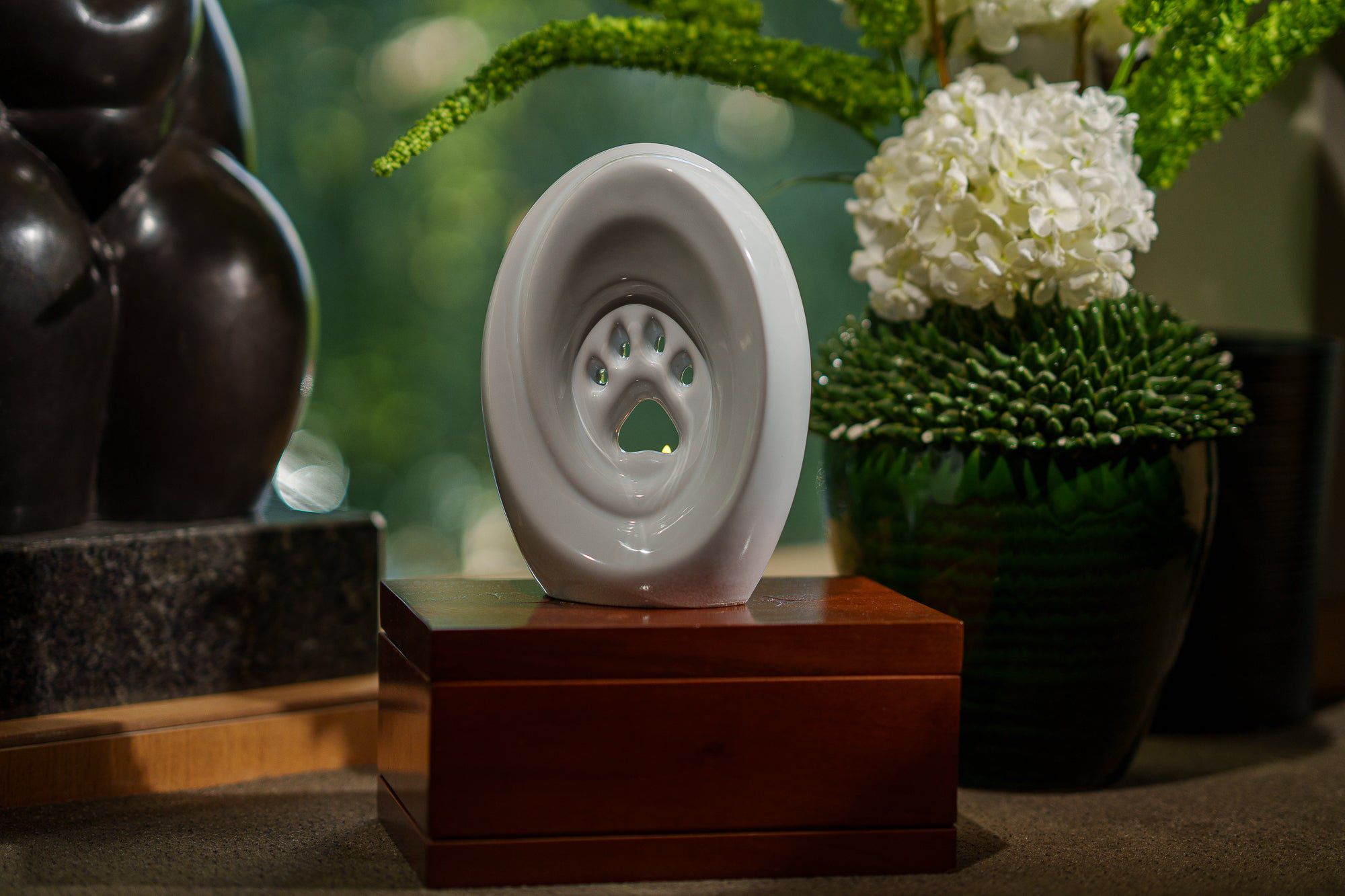 Paw Pet Urn for Ashes in White
