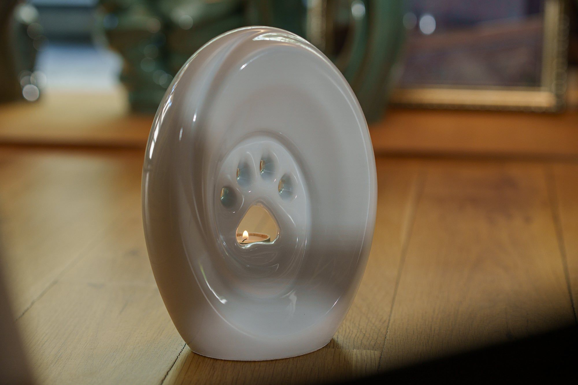 Paw Pet Urn for Ashes in White