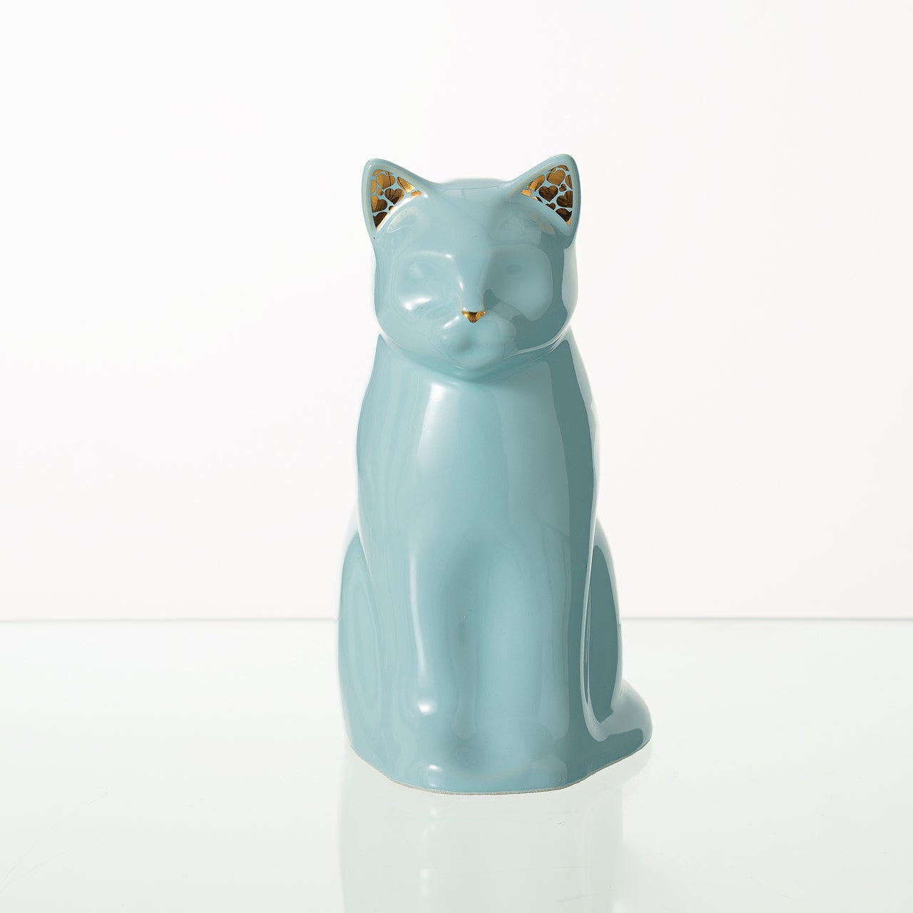 Meow Cat Pet Urn for Ashes in Light Blue