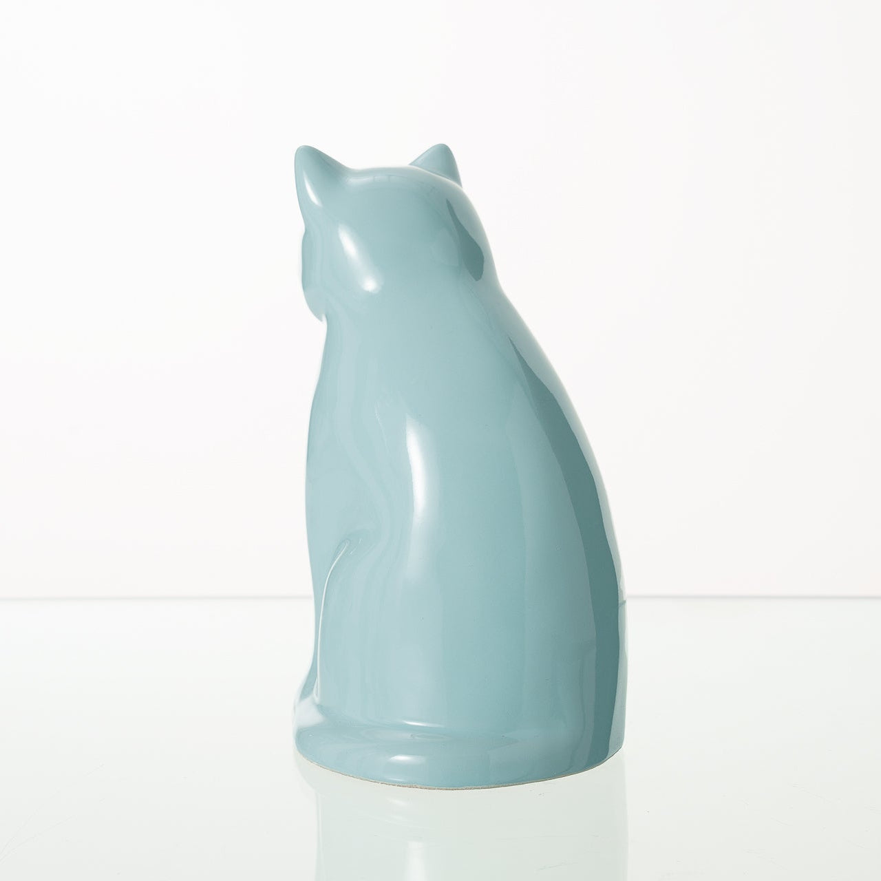 Meow Cat Pet Urn for Ashes in Light Blue