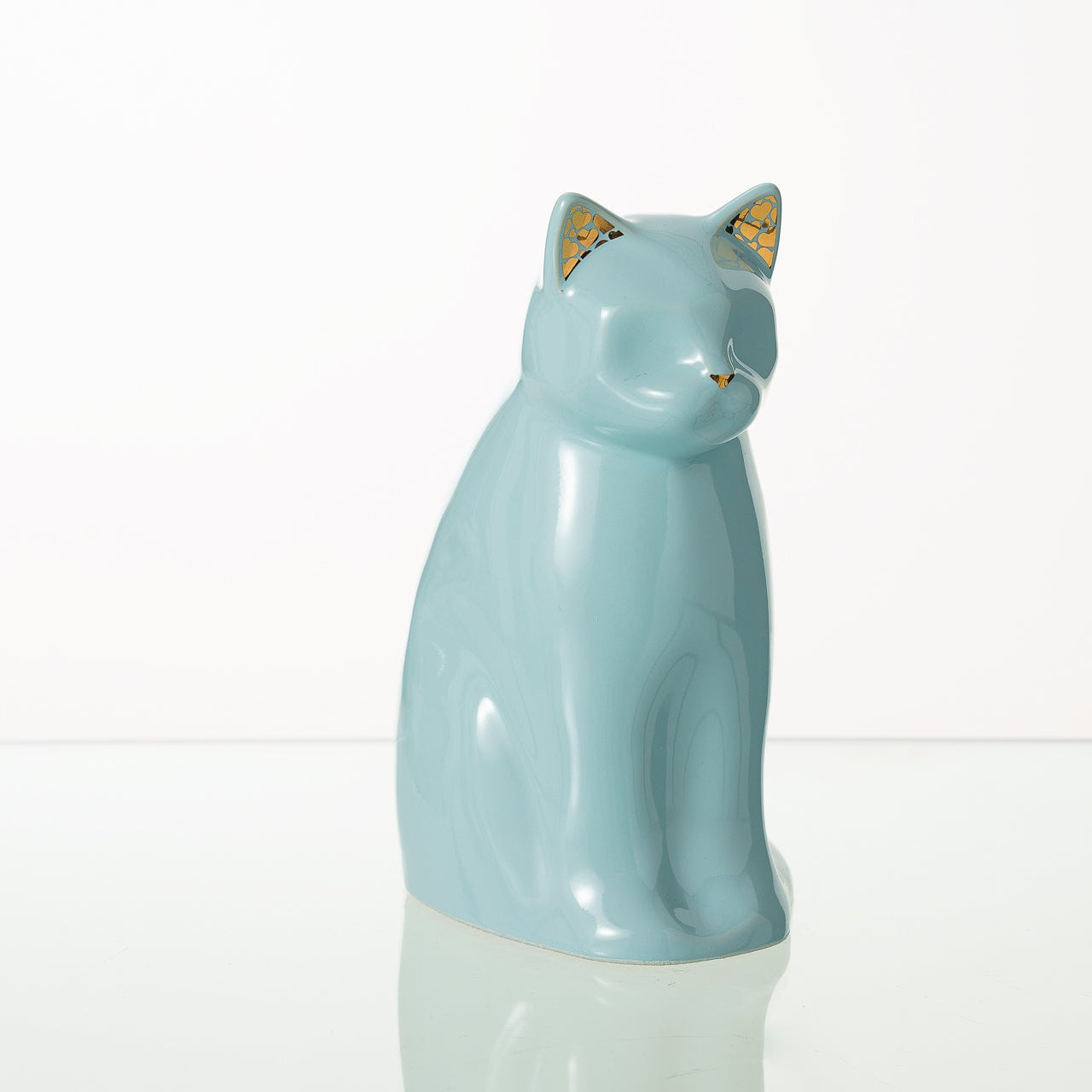 Meow Cat Pet Urn for Ashes in Light Blue