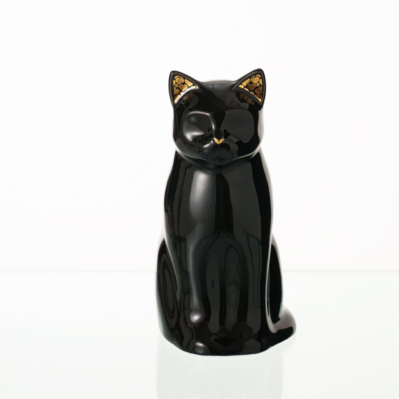 Meow Cat Pet Urn for Ashes in Black