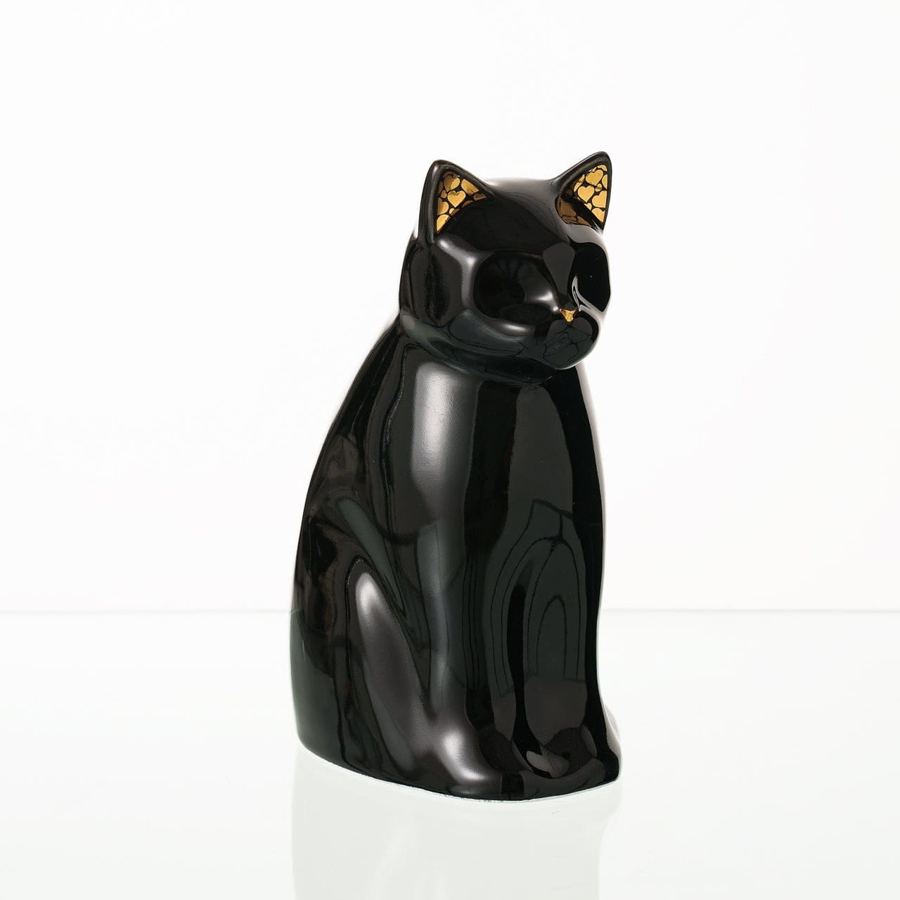Meow Cat Pet Urn for Ashes in Black