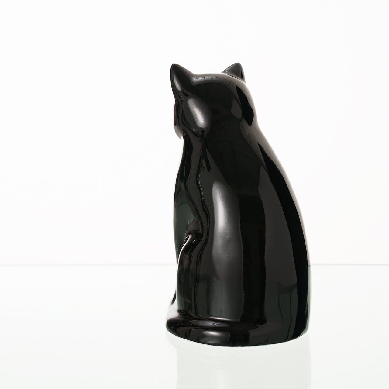 Meow Cat Pet Urn for Ashes in Black
