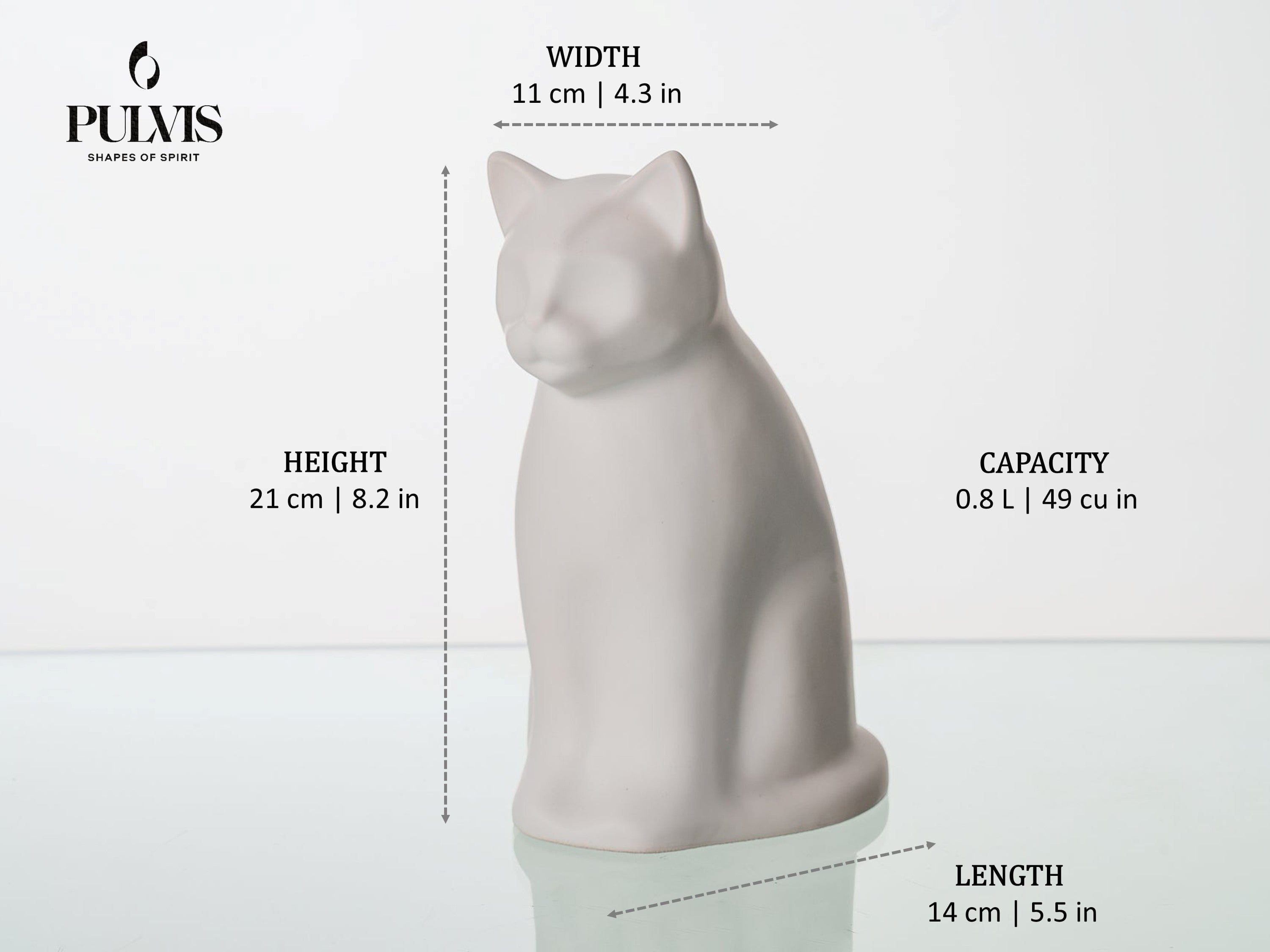 Meow Cat Pet Urn for Ashes in Black