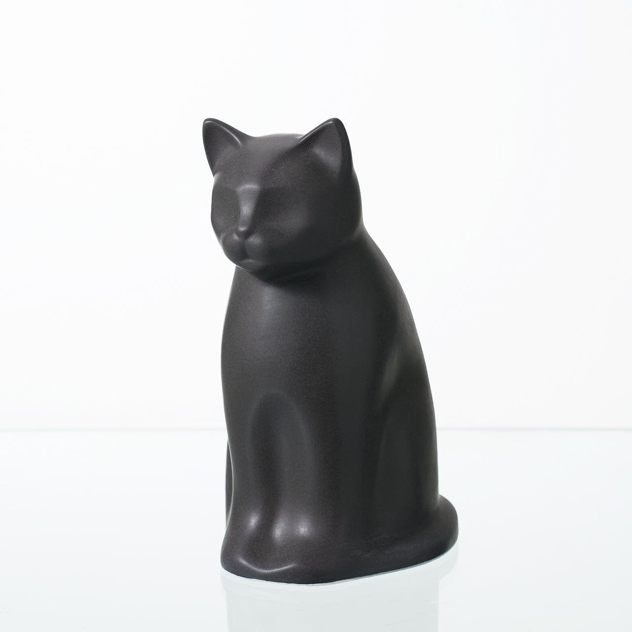 Meow Cat Pet Urn for Ashes in Matte Grey