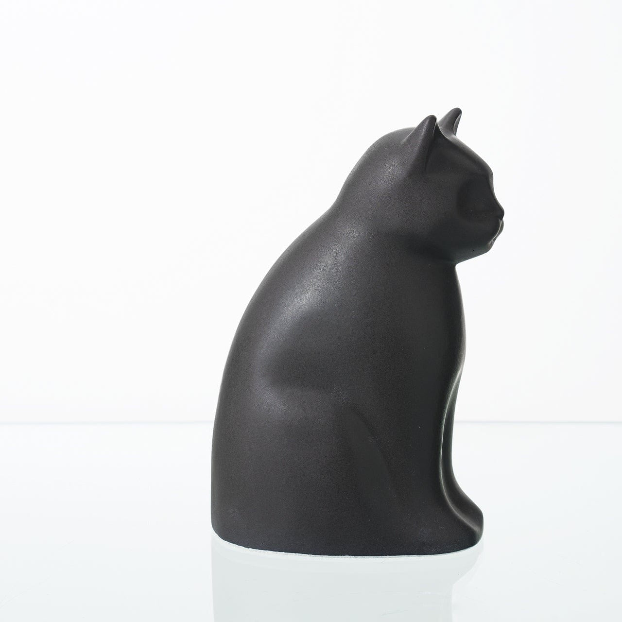 Meow Cat Pet Urn for Ashes in Matte Grey