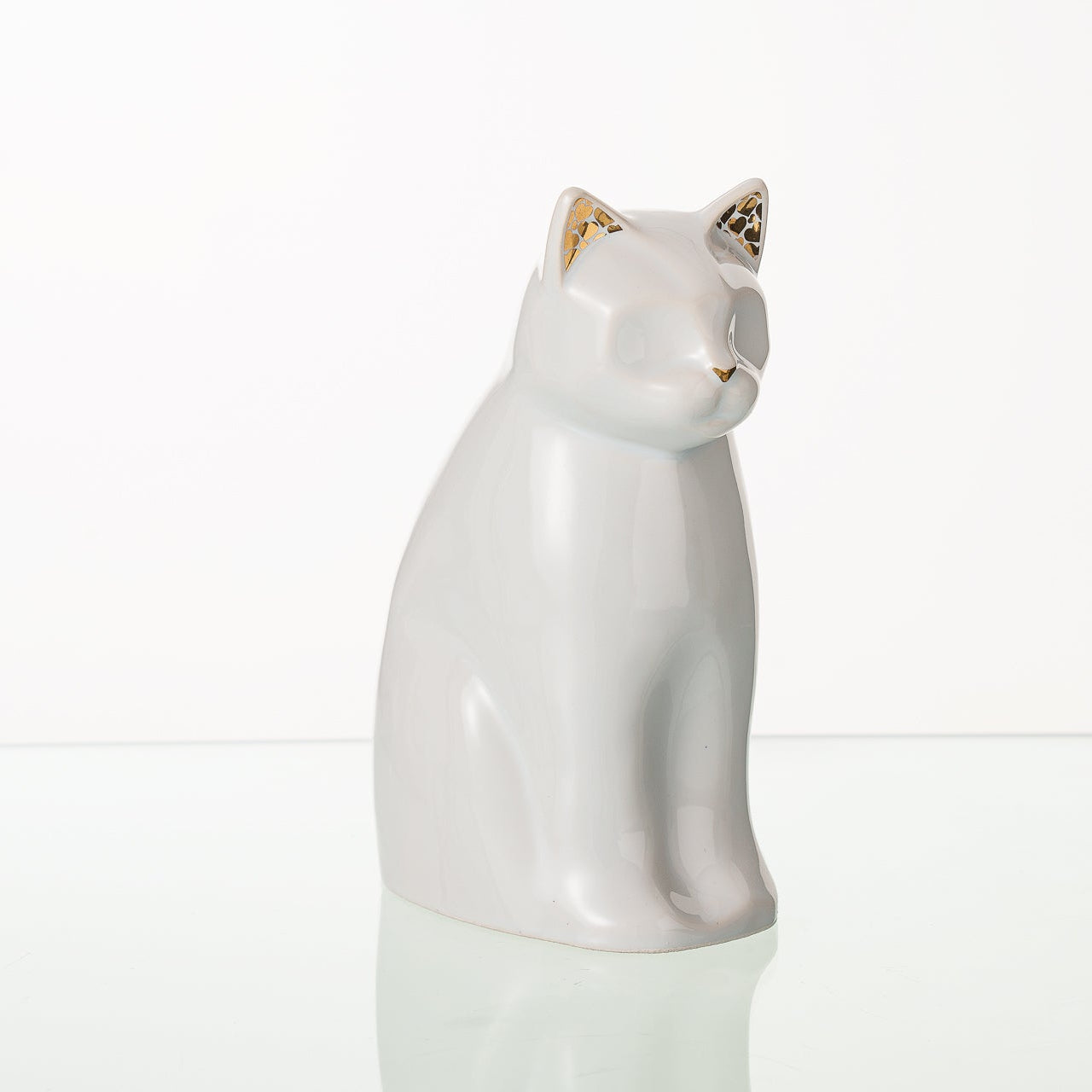 Meow Cat Pet Urn for Ashes in White