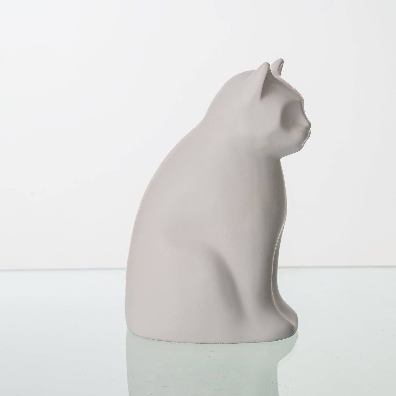 Meow Cat Urn for Ashes in Matte White