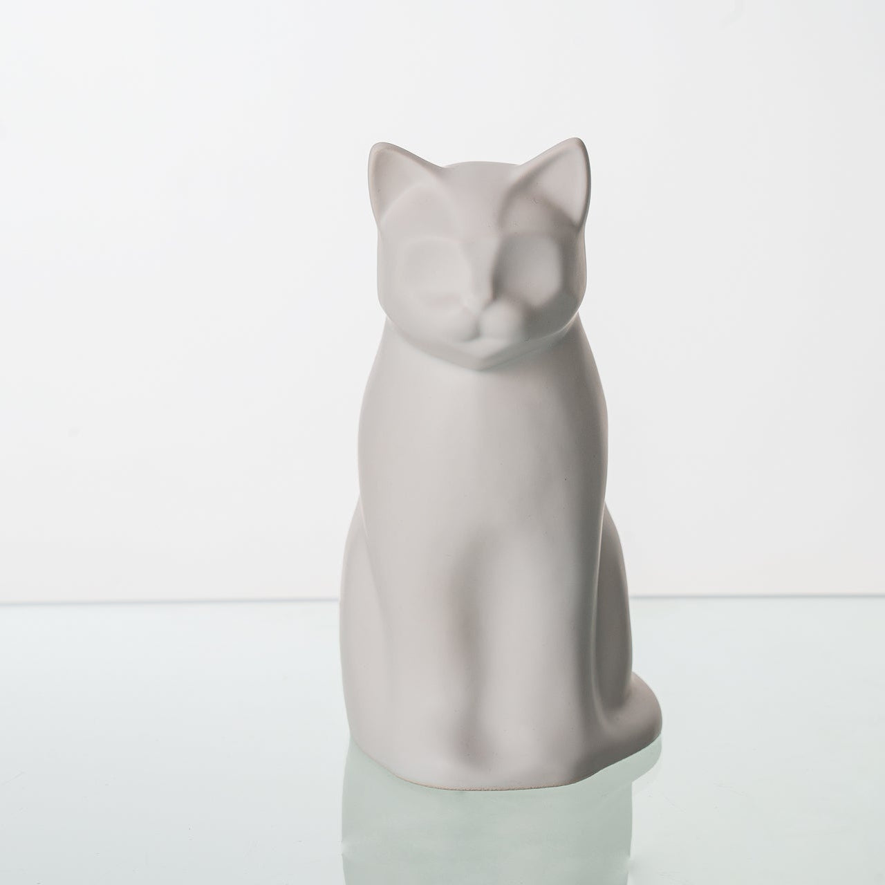 Meow Cat Urn for Ashes in Matte White