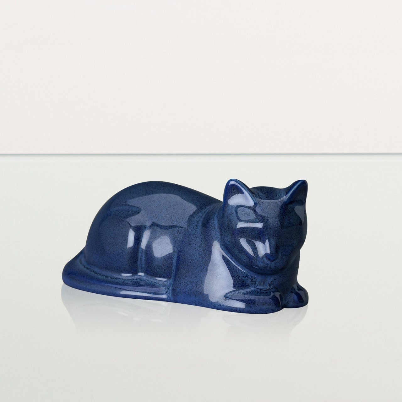 Laying Cat Mini Urn for Ashes in Blue