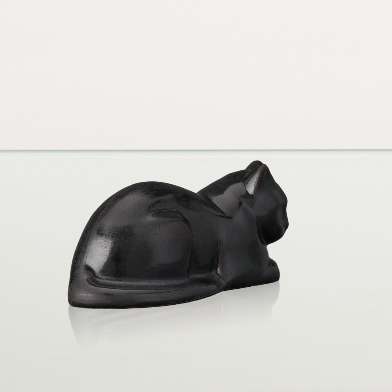 Laying Cat Mini Urn for Ashes in Matte Grey