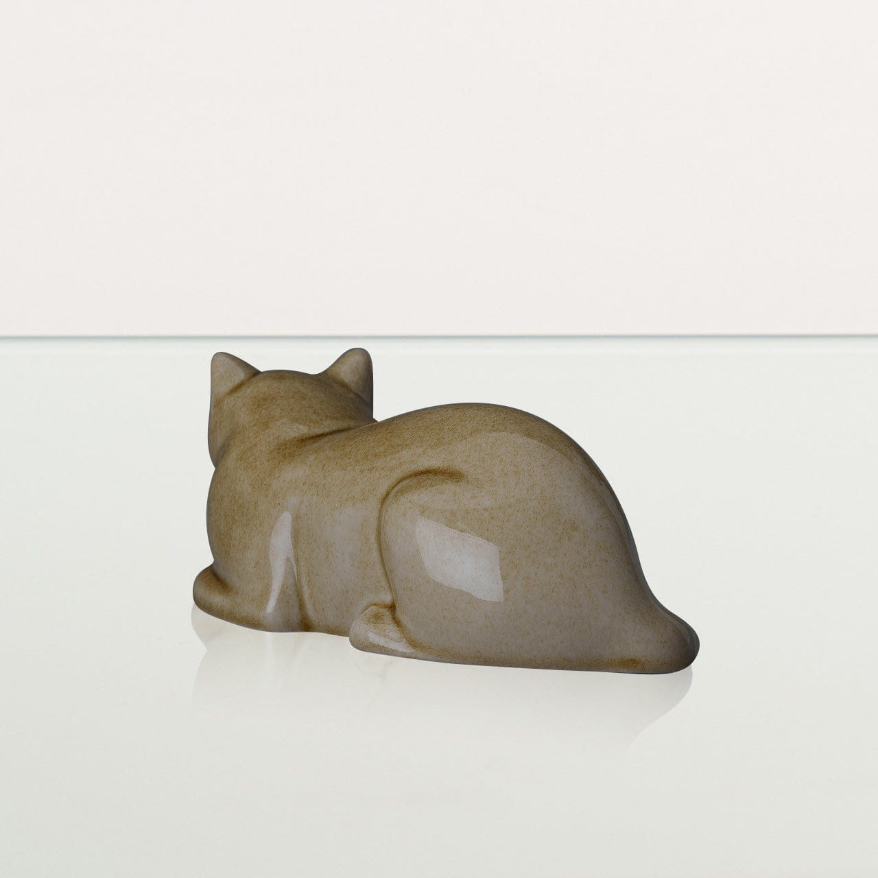 Lying Cat Mini Urn for Ashes in Dark Sand