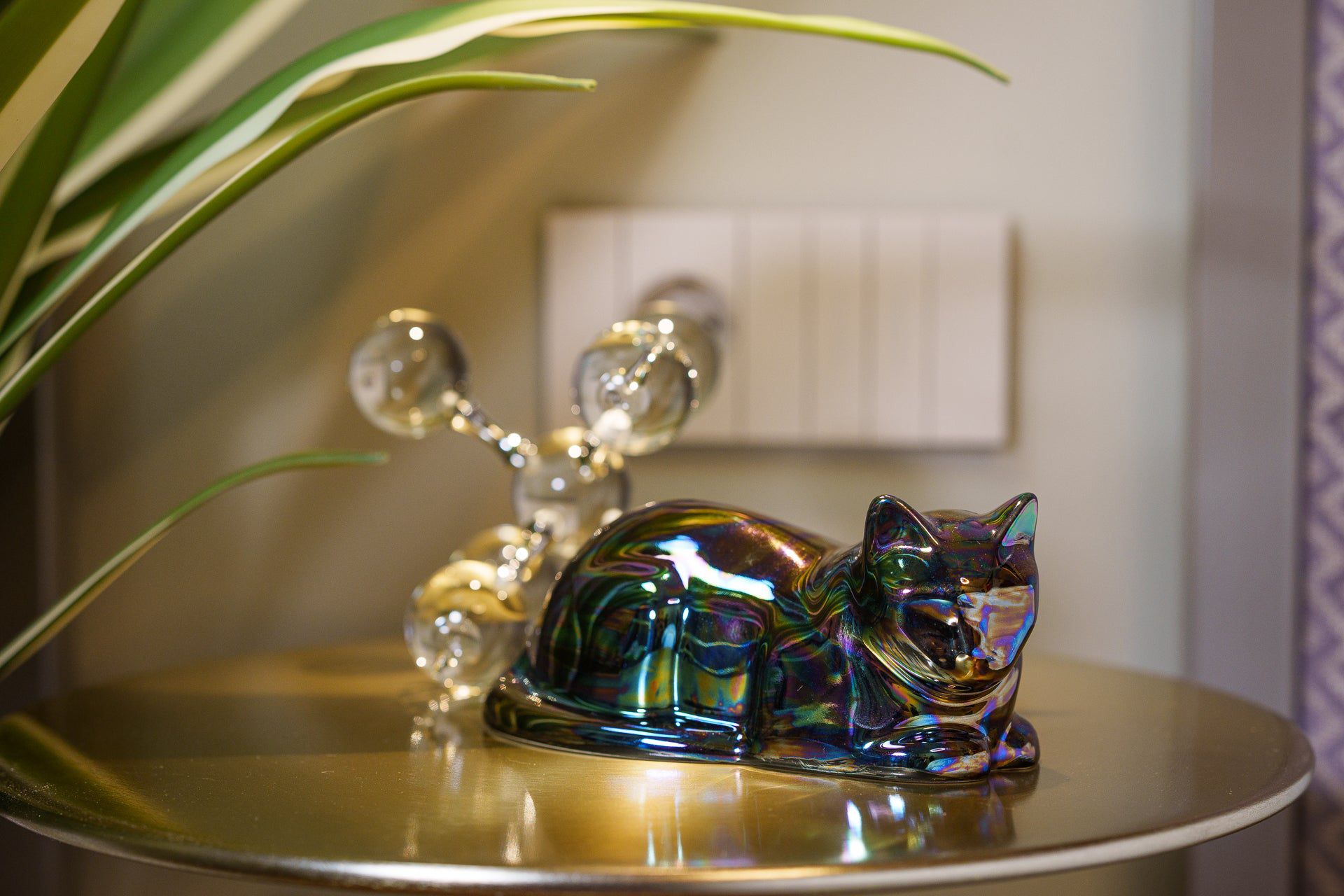 Lying Cat Mini Urn for Ashes in Multicolor