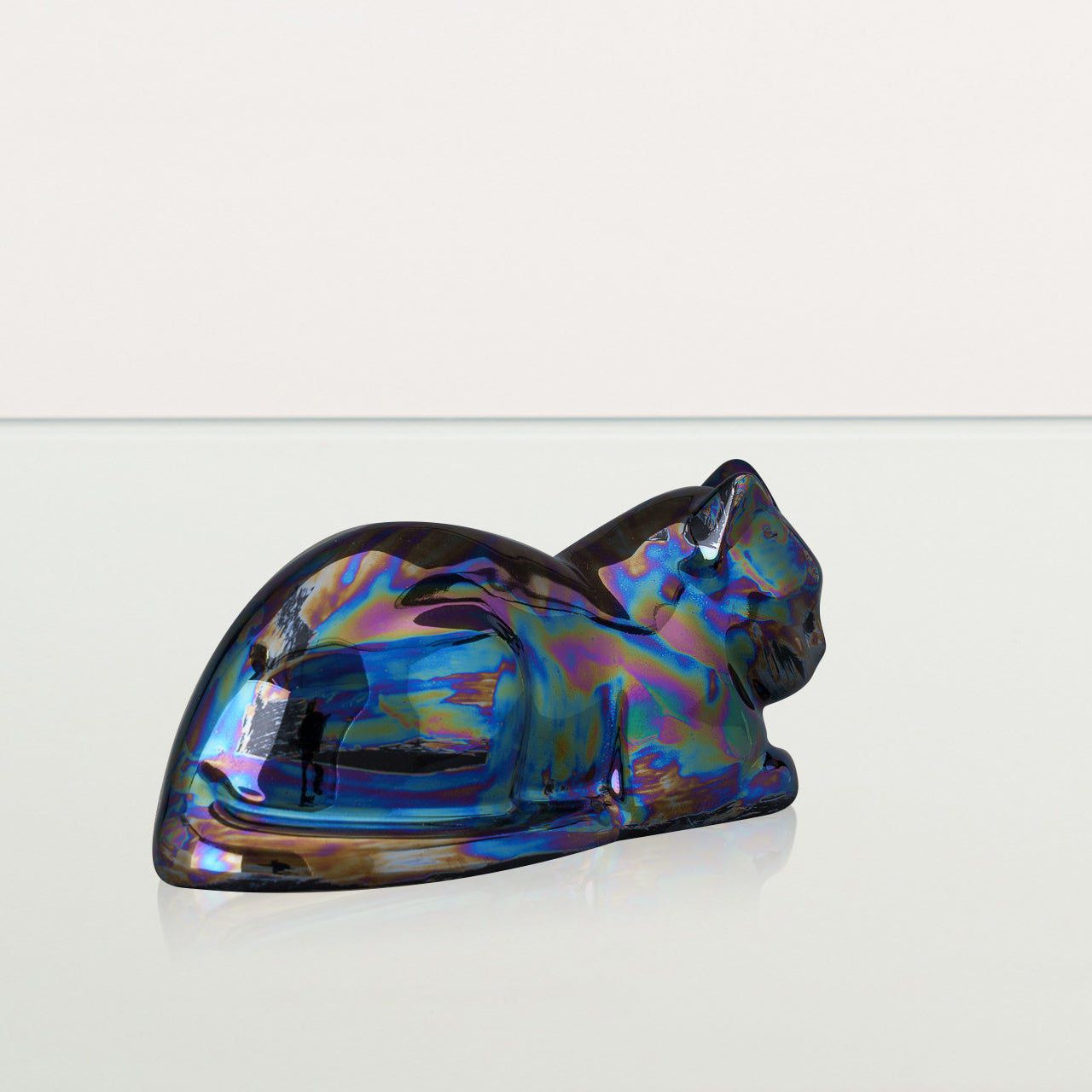Lying Cat Mini Urn for Ashes in Multicolor