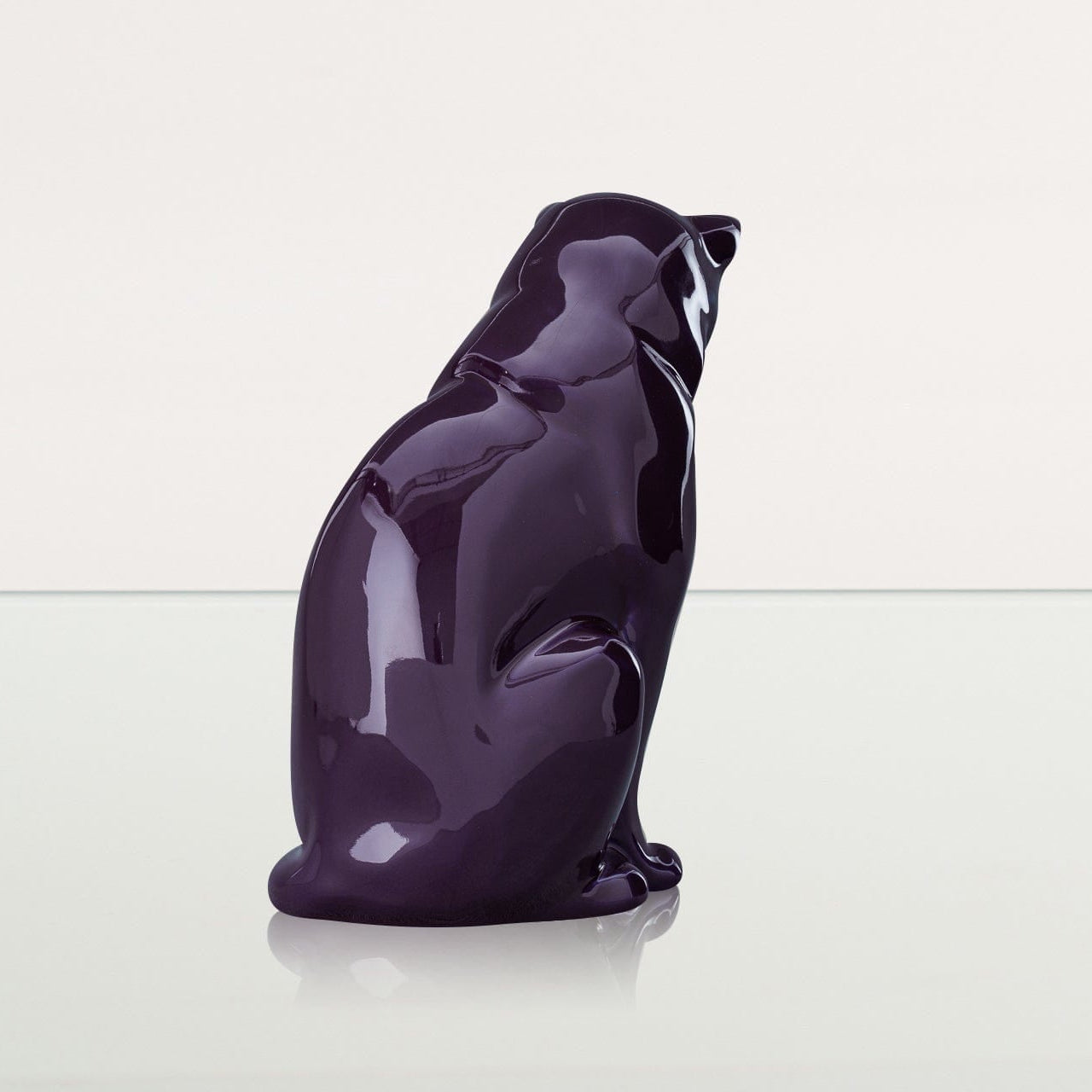 Sitting Cat Pet Urn for Ashes in Purple
