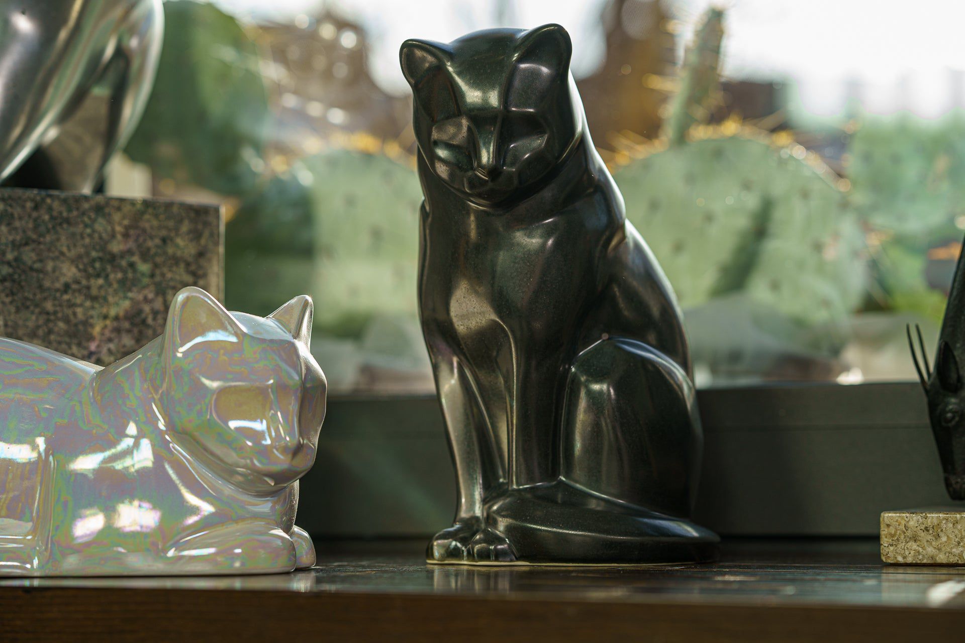 Sitting Cat Pet Urn for Ashes in White