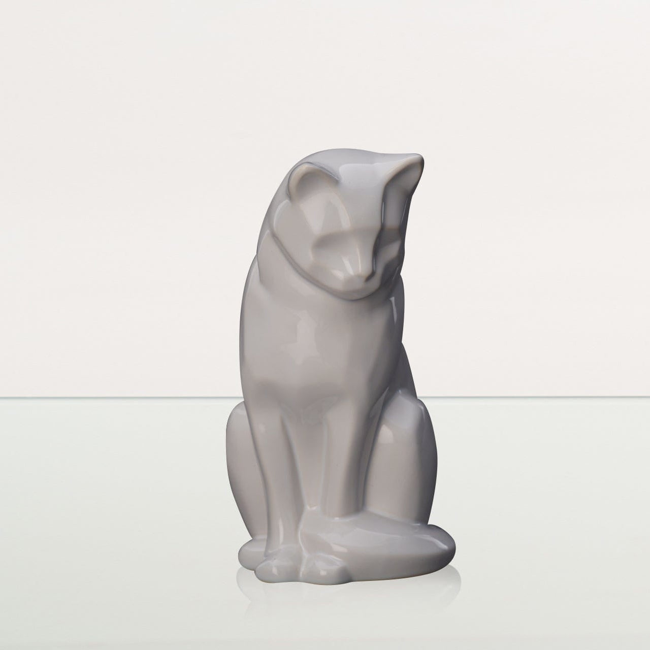 Sitting Cat Pet Urn for Ashes in White