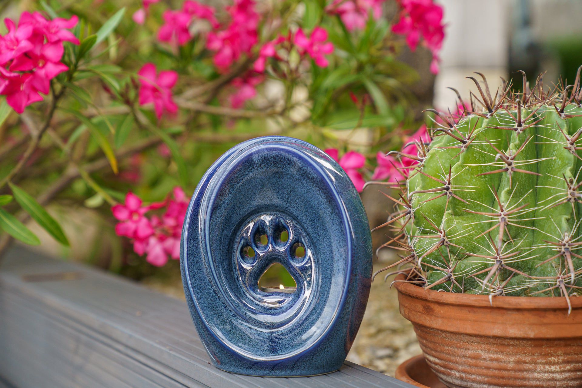 Paw Pet Urn for Ashes in Blue