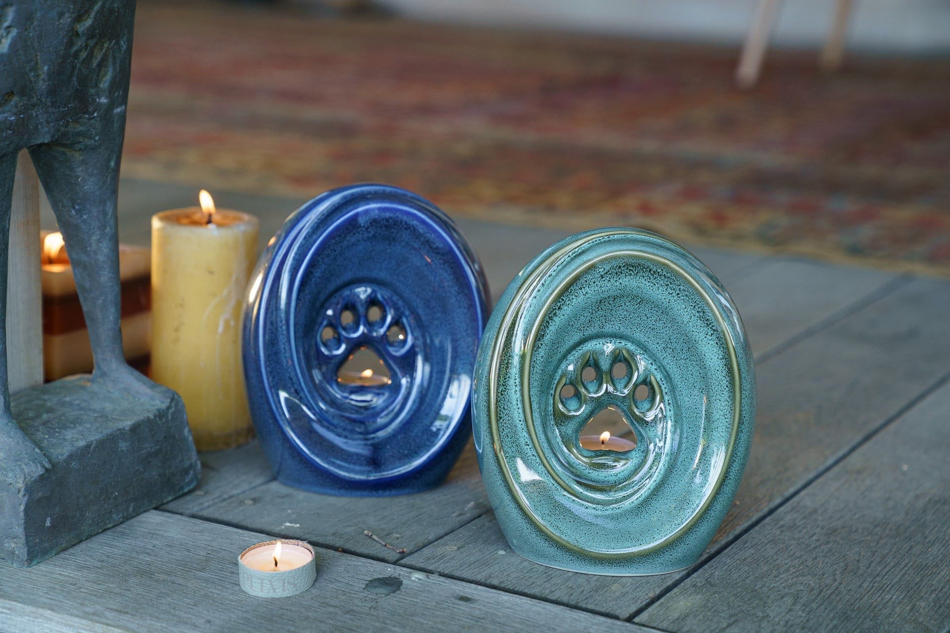 Paw Pet Urn for Ashes in Blue