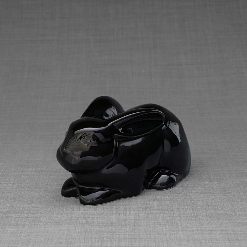 Rabbit Urn for Ashes in Glossy Black