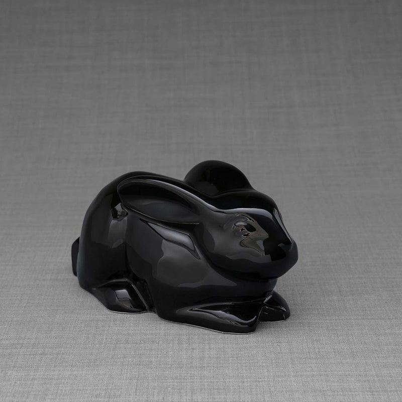 Rabbit Urn for Ashes in Glossy Black