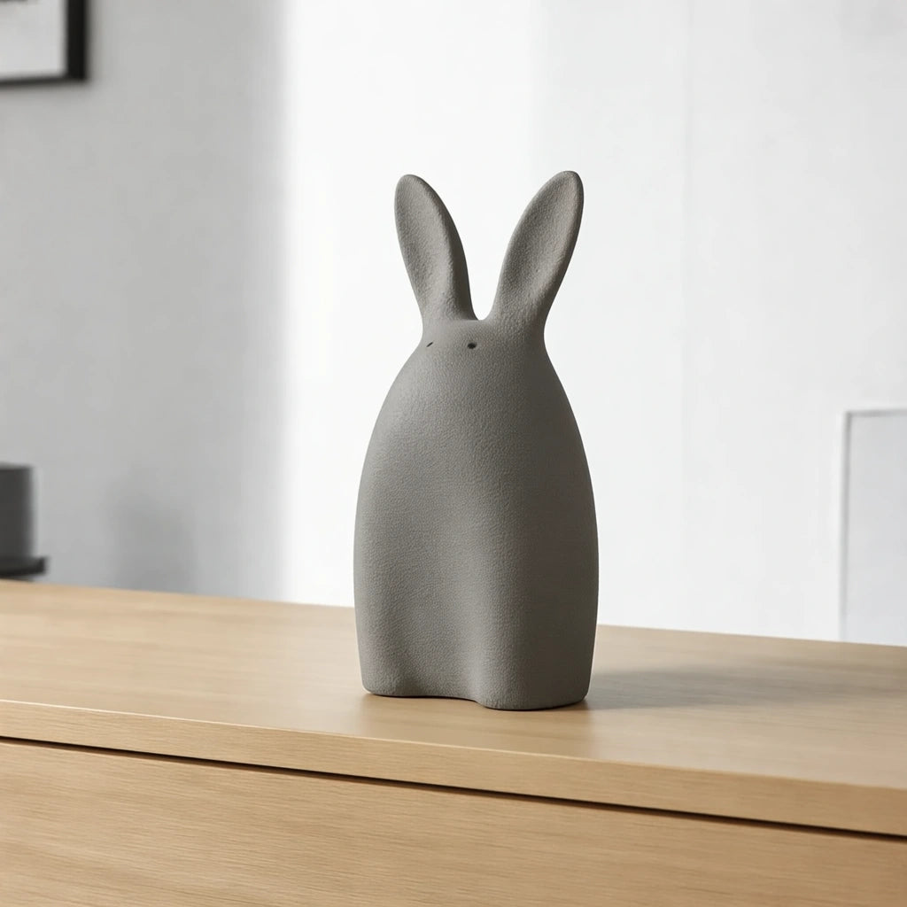 Rabbit Urn for Ashes in Grey