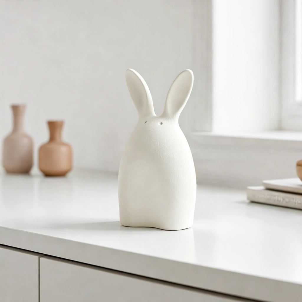 Rabbit Urn for Ashes in White