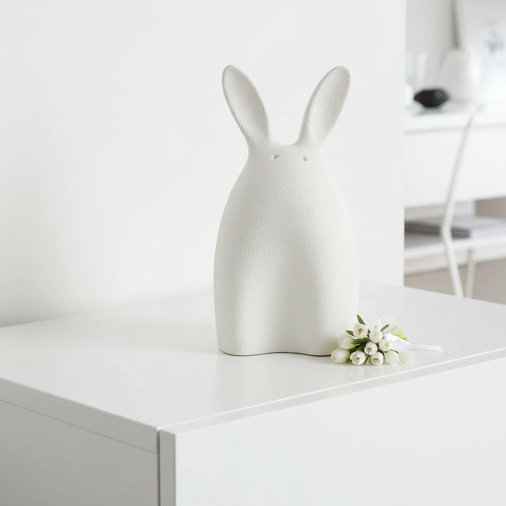Rabbit Urn for Ashes in White