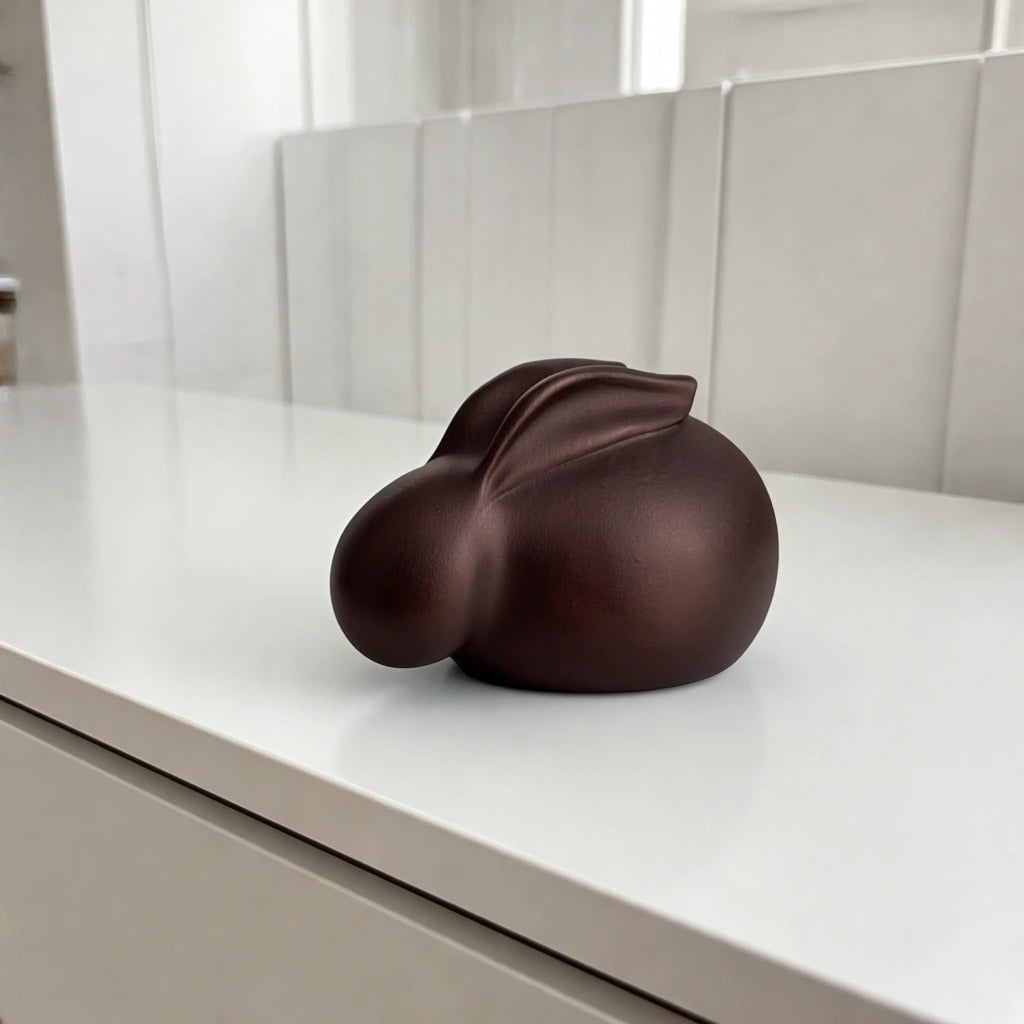 Sleeping Rabbit Pet Urn for Ashes in Bronze