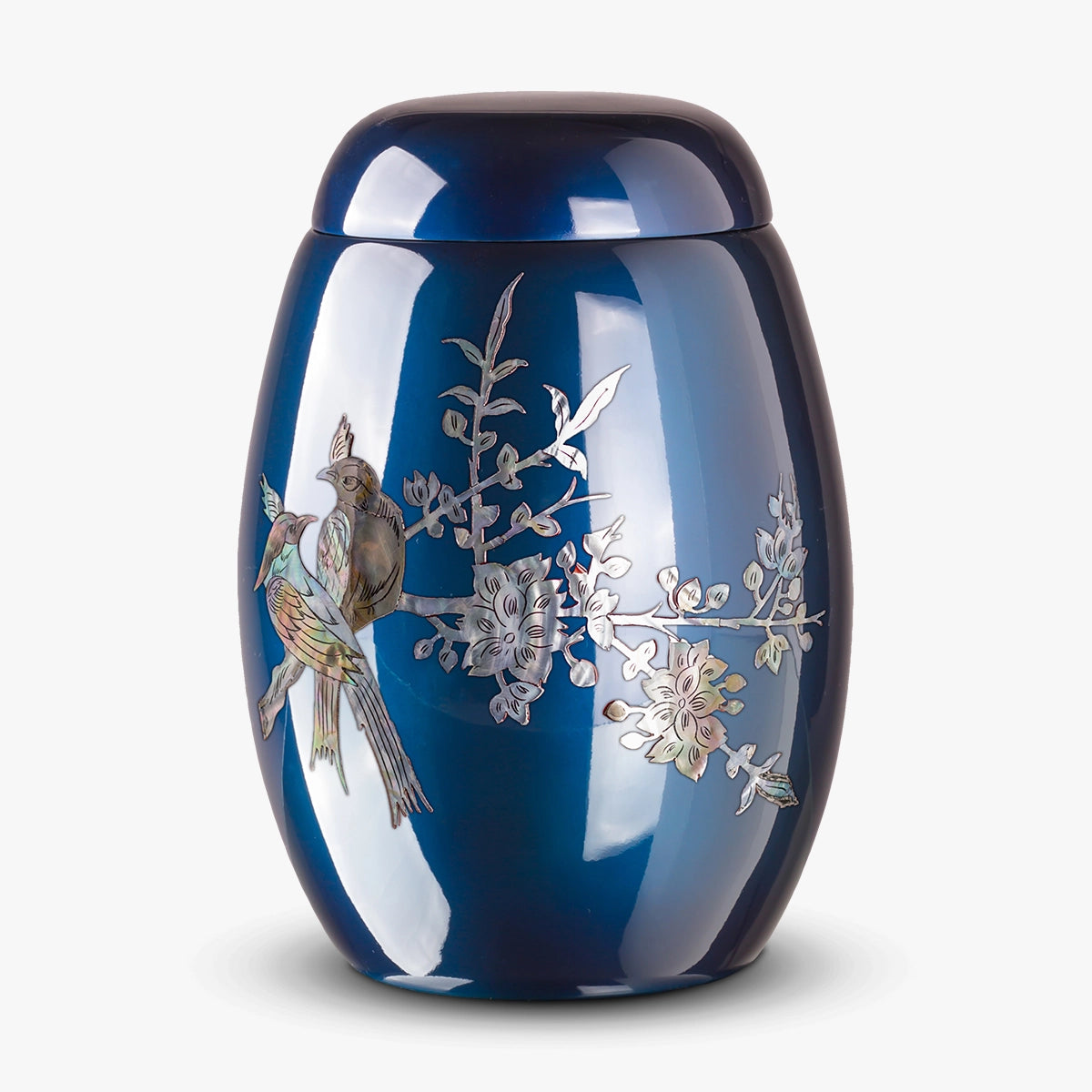 songbird fibreglass adult cremation urn for ashes in blue