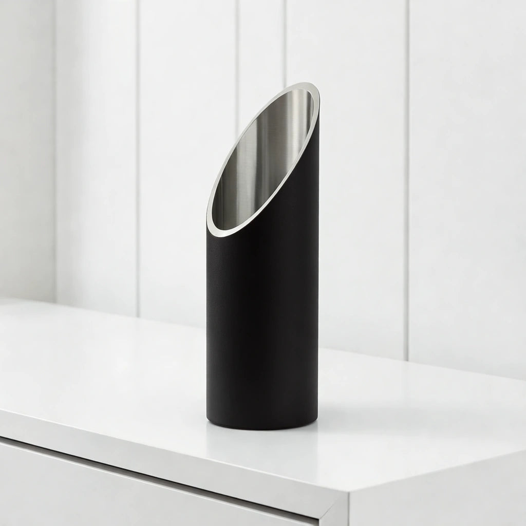 Stainless Steel Memorial Candle Urn for Ashes in Black - Medium
