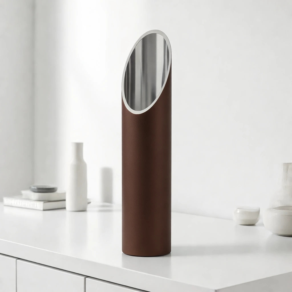 Stainless Steel Memorial Candle Urn for Ashes in Brown - Large