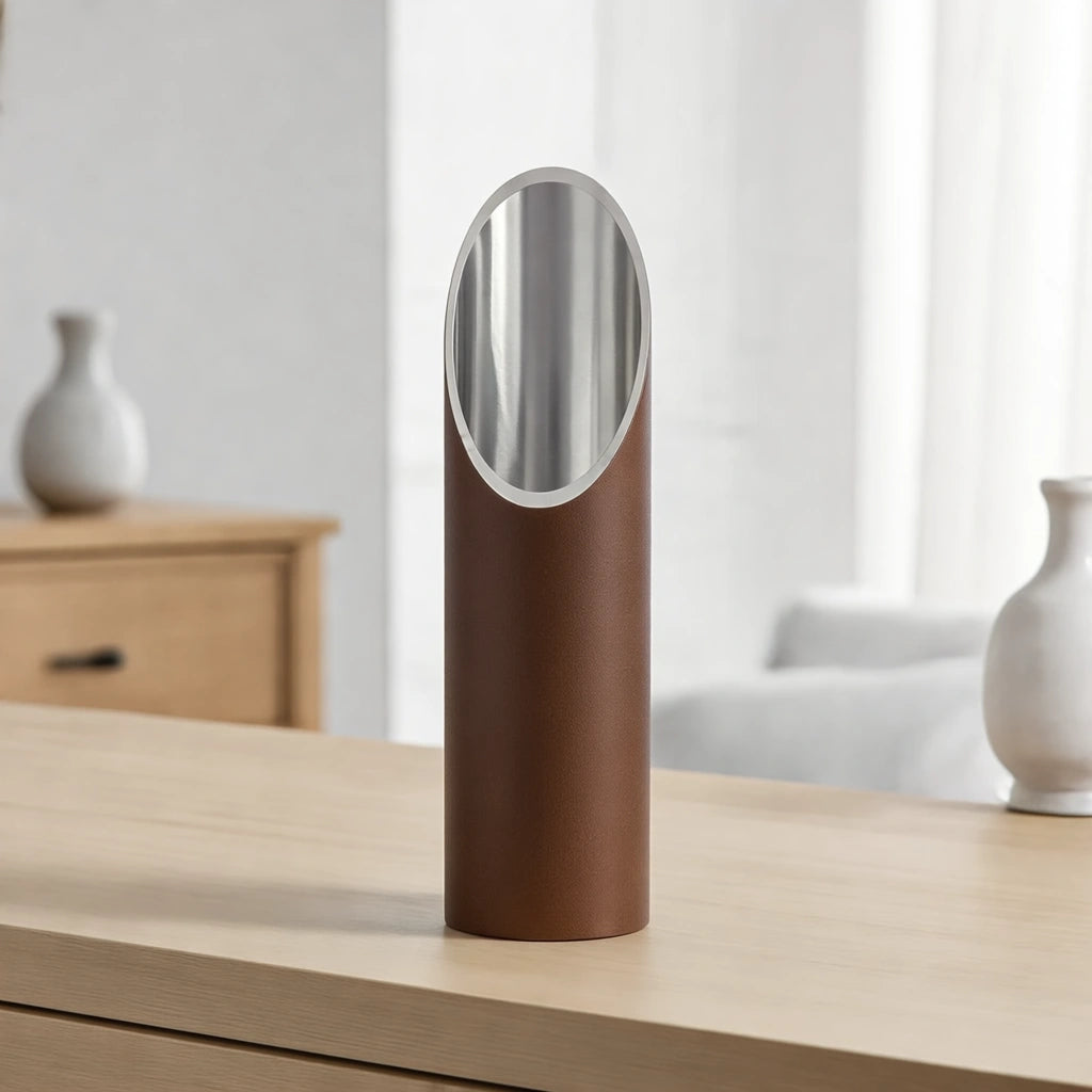 Stainless Steel Memorial Candle Urn for Ashes in Brown - Medium