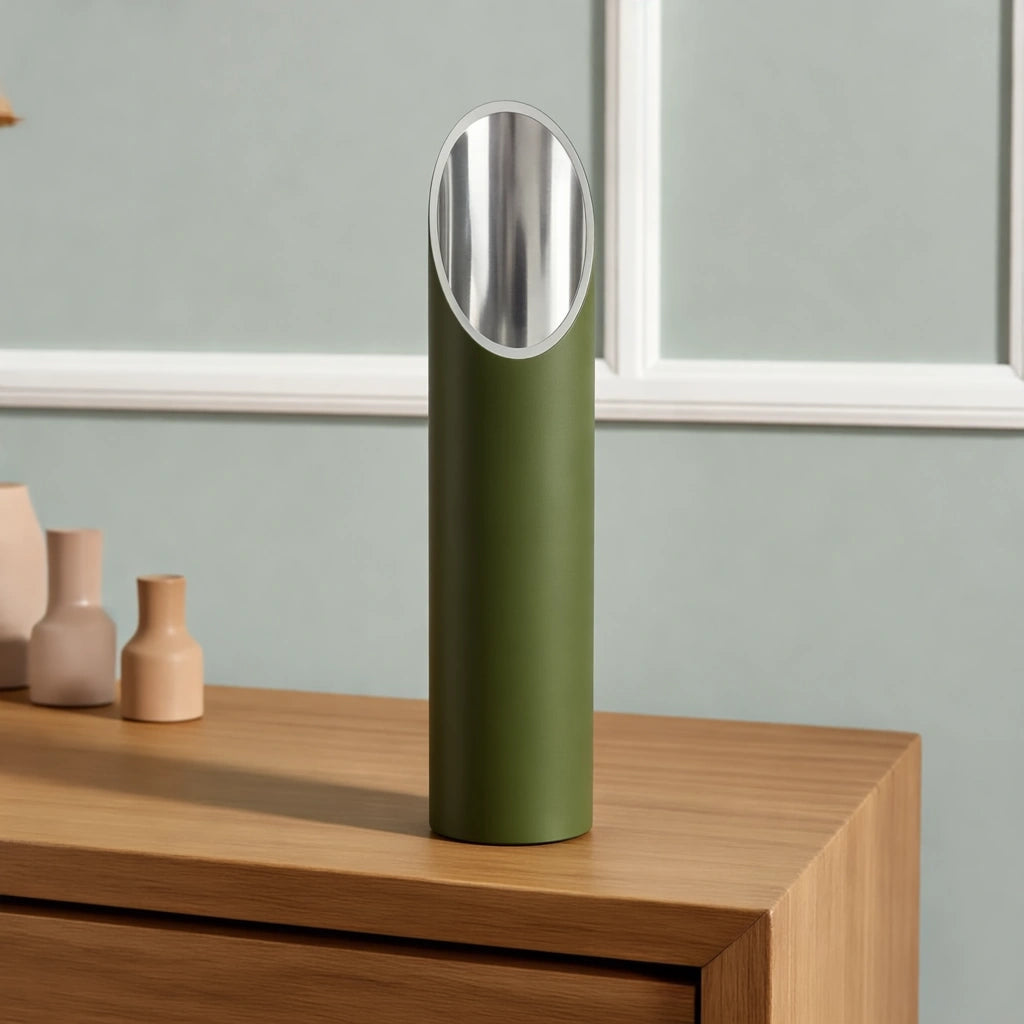 Stainless Steel Memorial Candle Urn for Ashes in Green - Large