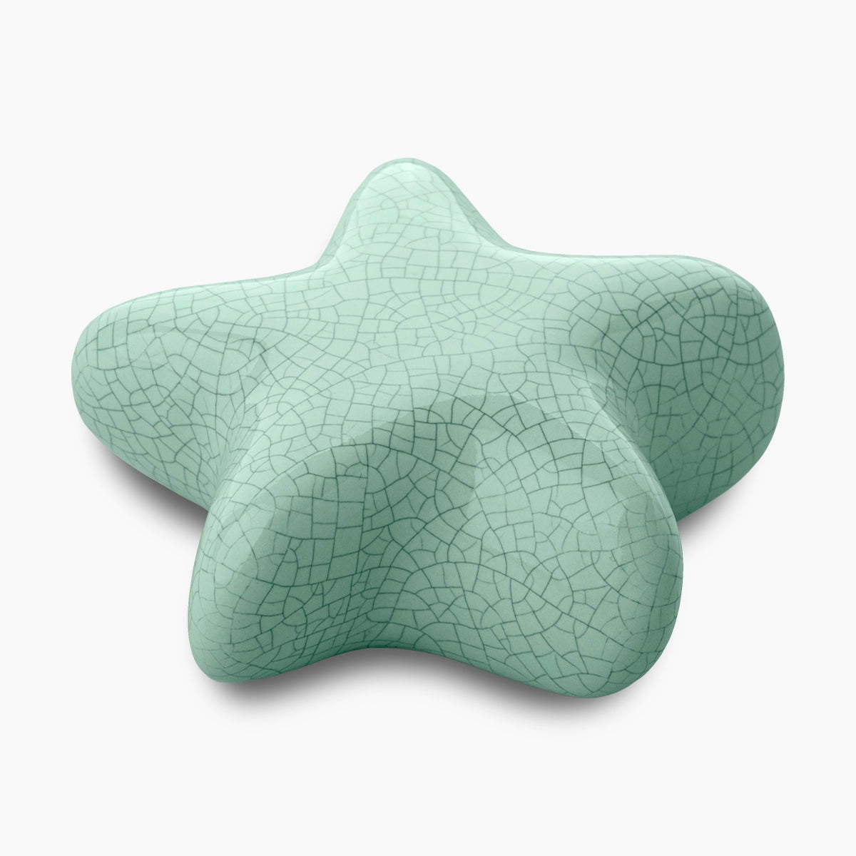 star keepsake urn for ashes in green crackle glaze