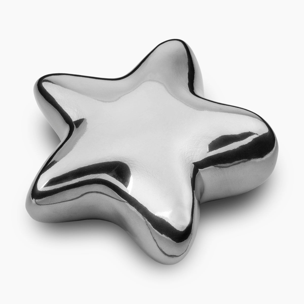 star keepsake urn for ashes in silver
